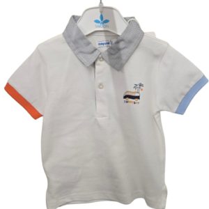 Mayoral 1109 White Summer Polo Shirt Age 12M