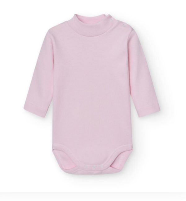 Babidu 1177 Pink Mock Turtleneck Long Sleeve Vest Sizes 1M, 3M or 6M