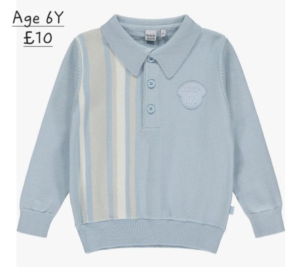 Mitch & Son 23410 Nino Blue Long Sleeved Polo Age 6 Years