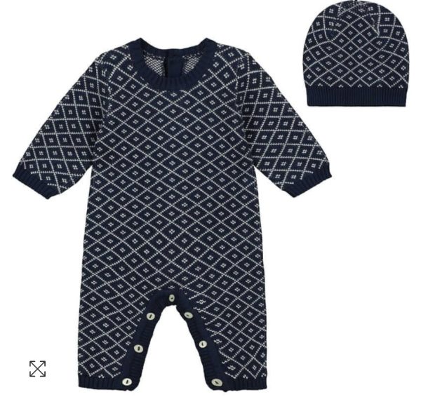 Emile et Rose 2556 Everett Navy Babygrow & Hat Age 3M, 6M or 9M