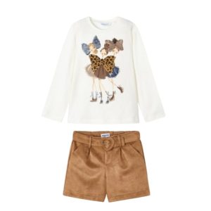 Mayoral 4215 Winter Faux Suede Shorts and Top Age 8 Years