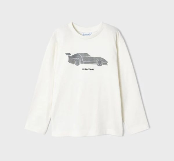 Mayoral 4018 Cream Long Sleeve T-Shirt Age 4 or 6 Years
