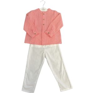 Deolinda 236403B Grandad Collar Summer Trouser Set Sizes 18M - 48M