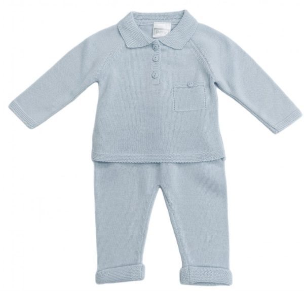 Pex 0935 Oliver Blue Knitted Trouser Suit Sizes 3, 6, 9, 12 or 18M