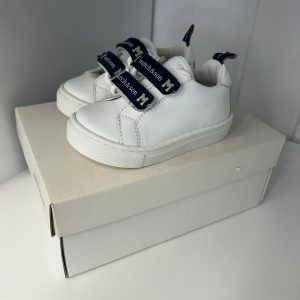 Mitch & Son White Trainers with Navy Straps Size 4