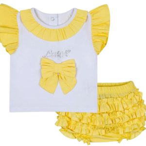 Little A Jazzy White/Yellow Summer Jam Pants Age 6M or 9M