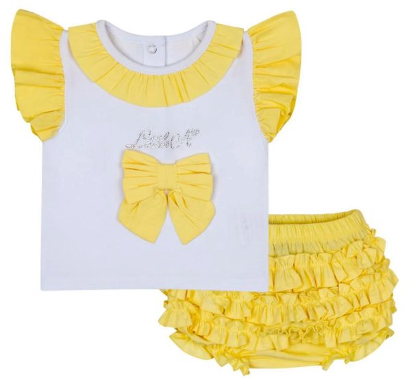Little A Jazzy White/Yellow Summer Jam Pants Age 6M or 9M