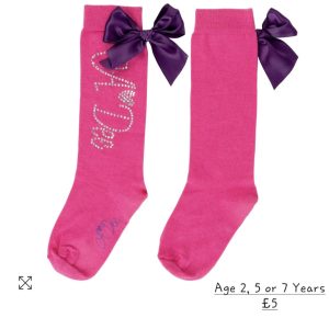 ADee Tate Diamante Knee High Socks Age 2-3, 5-6 or 7-8 Years