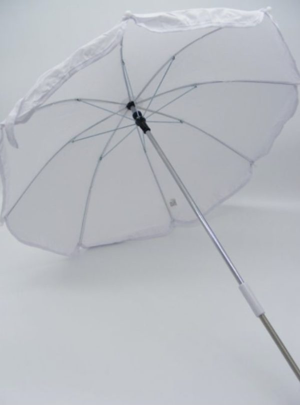 Pesci 023W White Poly/Cotton Parasol - Image 3