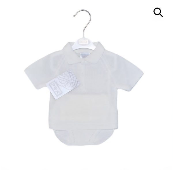 Pex 0905 Bradley Winter White Knitted Jam Pants Set Sizes NB, 3M or 6M