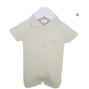 Pex 0925 Bradley Natural Knitted Romper Size 0M