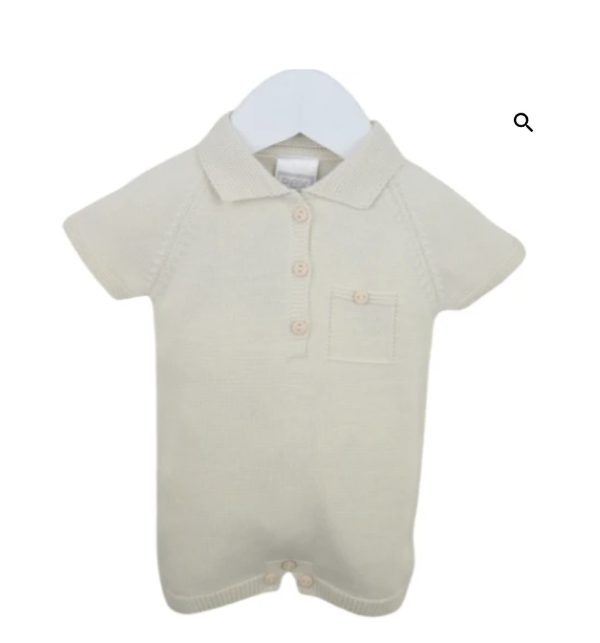 Pex 0925 Bradley Natural Knitted Romper Size 0M
