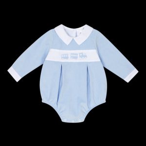 Deolinda 25513 Blue Train Long Sleeved Romper Preorder Exp End of August