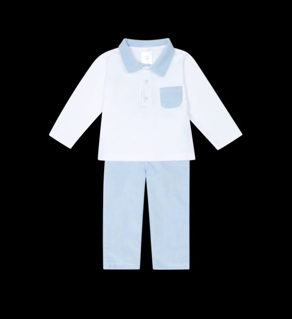 Deolinda 25610 Blue & White 2 Piece Trouser Set Preorder Exp End of August