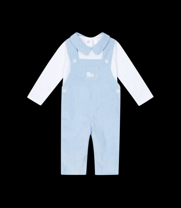 Deolinda 25611 Blue & White Dungaree Set Preorder Exp End of August