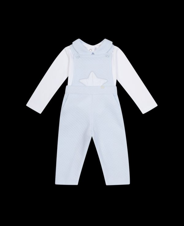 Deolinda 25713 Blue Long Sleeved Dungaree Set Preorder Exp End of August