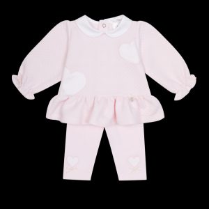 Deolinda 25715 Baby Pink Hearts & Stars Leggings Set Preorder Exp End of August