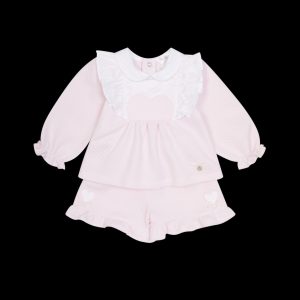 Deolinda 25716 Hearts & Stars Baby Pink Shorts Set Preorder Exp End of August