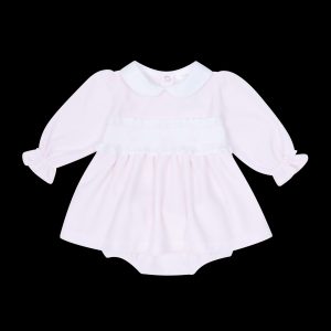 Deolinda 25302 Pink & White Dress with Pants Set Preorder Exp End of August