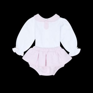 Deolinda 25702 Nevada Pink & White Bloomers Set Preorder Exp End of August