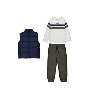 Mayoral 4607 Blue/Olive Winter Gilet 3 Piece Set Preorder Exp End August