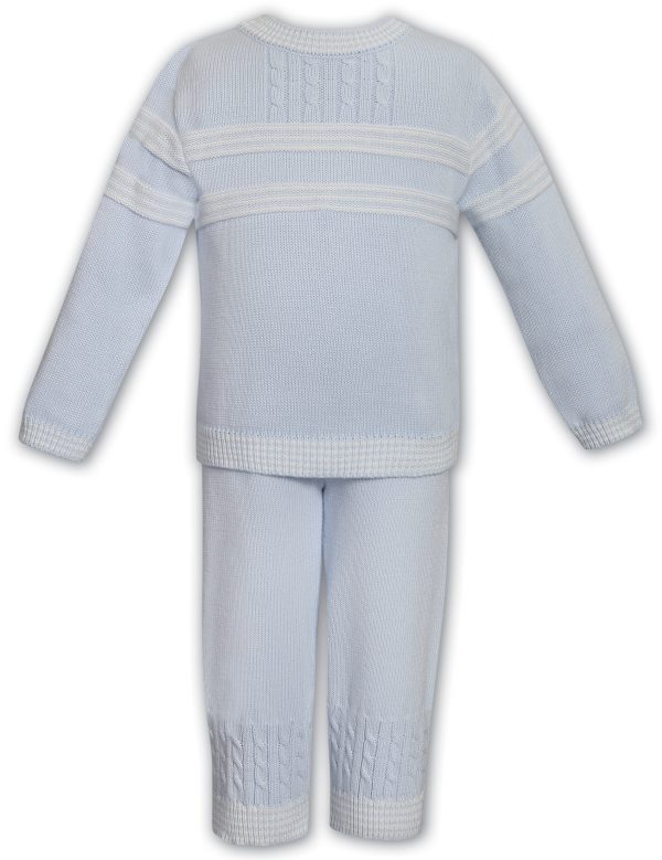 Sarah Louise 013738 Winter Blue/Ivory Knit Set (Preorder Expected End of August)