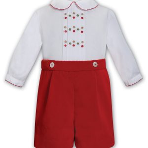 Sarah Louise 013788 White/Red Winter 2 Piece Set (Preorder Expected End of August)