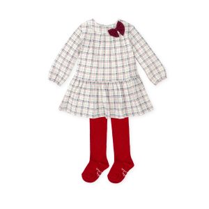 Tutto Piccolo 2287 Off White Winter Dress & Tights Preorder Due 31/08