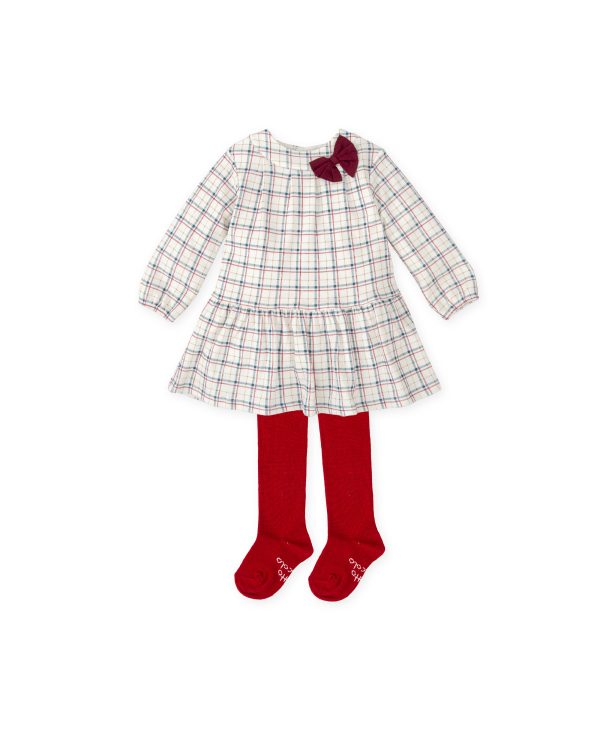 Tutto Piccolo 2287 Off White Winter Dress & Tights Preorder Due 31/08