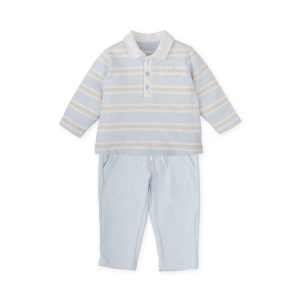 Tutto Piccolo 2716 Sky Blue Winter Polo Shirt Set Preorder Due 31/08