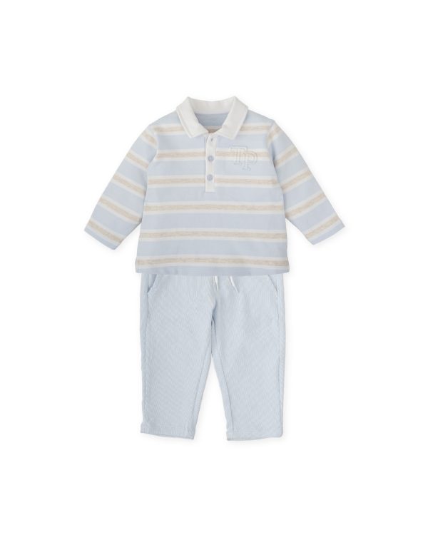 Tutto Piccolo 2716 Sky Blue Winter Polo Shirt Set Preorder Due 31/08