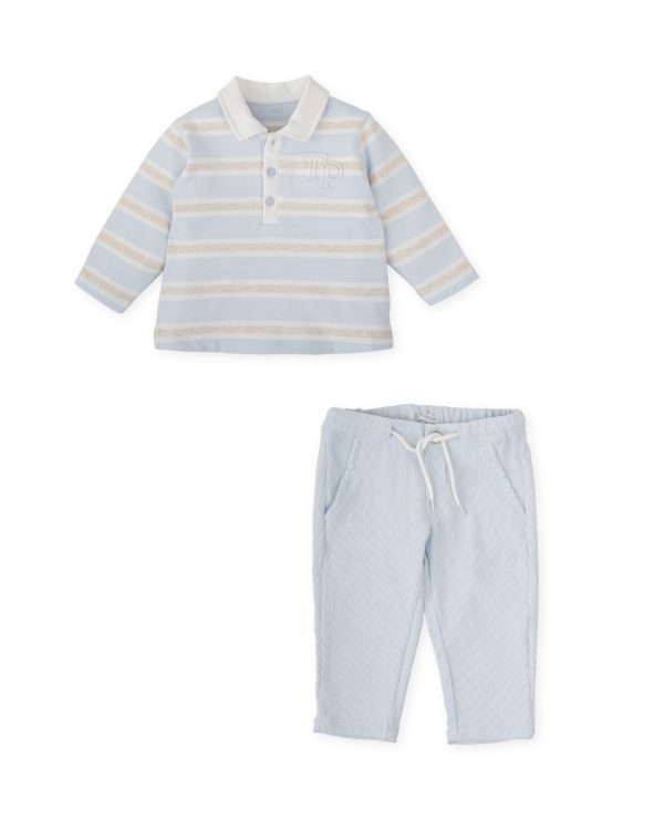 Tutto Piccolo 2716 Sky Blue Winter Polo Shirt Set Preorder Due 31/08 - Image 3