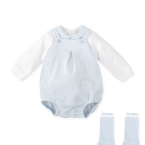 Tutto Piccolo 2771 Sky Blue Winter Long Sleeve Romper & Socks Preorder Due 31/08