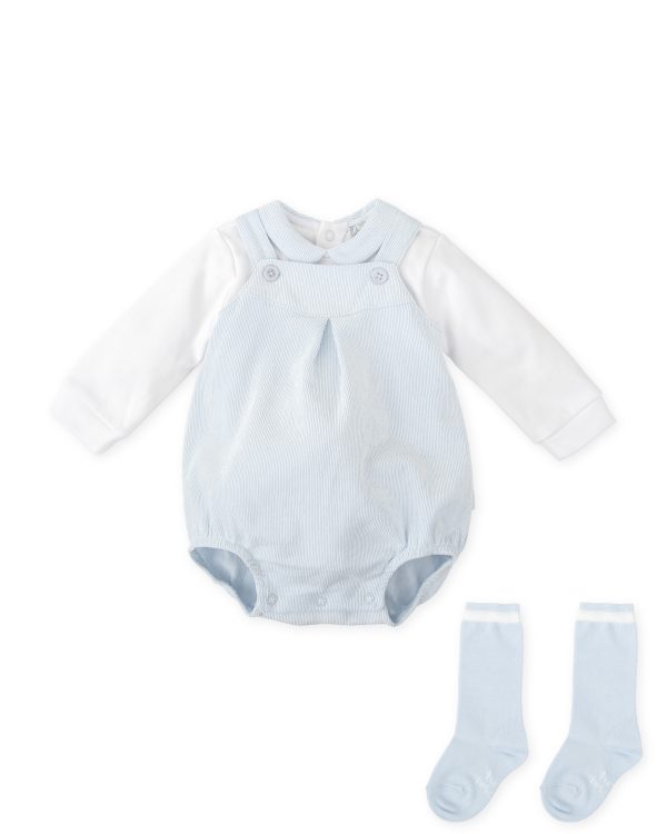 Tutto Piccolo 2771 Sky Blue Winter Long Sleeve Romper & Socks Preorder Due 31/08