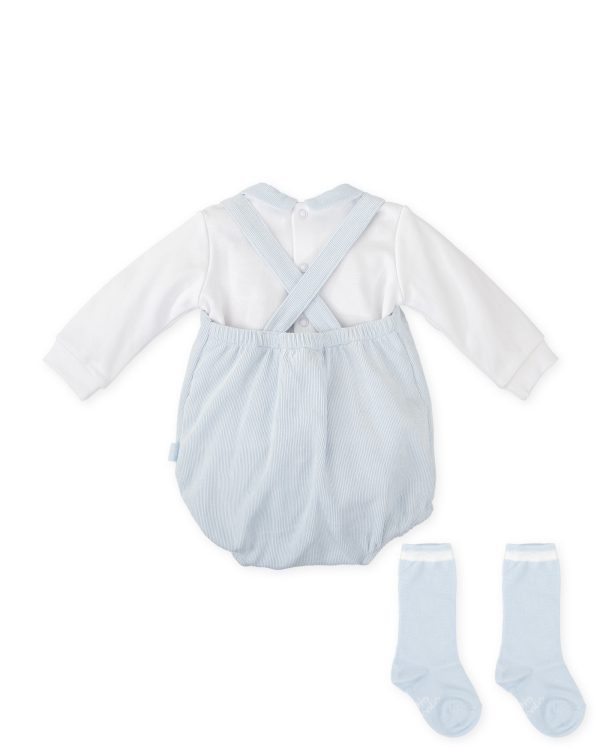 Tutto Piccolo 2771 Sky Blue Winter Long Sleeve Romper & Socks Preorder Due 31/08 - Image 3