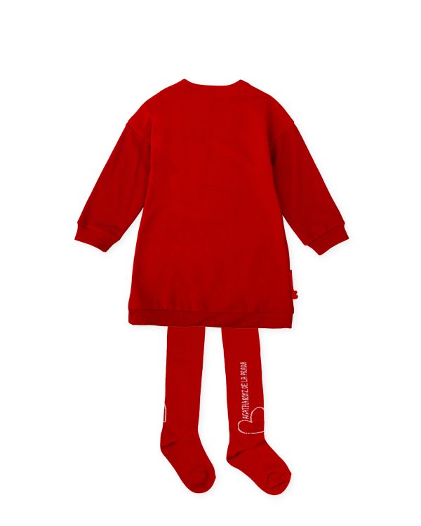 Agatha Ruiz by Tutto Piccolo 8235 Winter Red Heart Dress & Tights Preorder Due 31/08 - Image 3