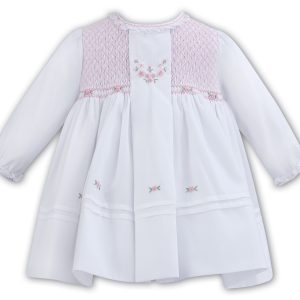 Sarah Louise c7002z White/Pink Winter Dress (Preorder Expected End of August)