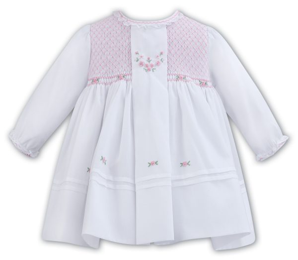 Sarah Louise c7002z White/Pink Winter Dress (Preorder Expected End of August)