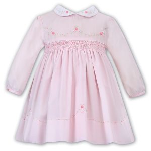 Sarah Louise c7100ZL Pink/White Winter Dress (Preorder Expected End of August)