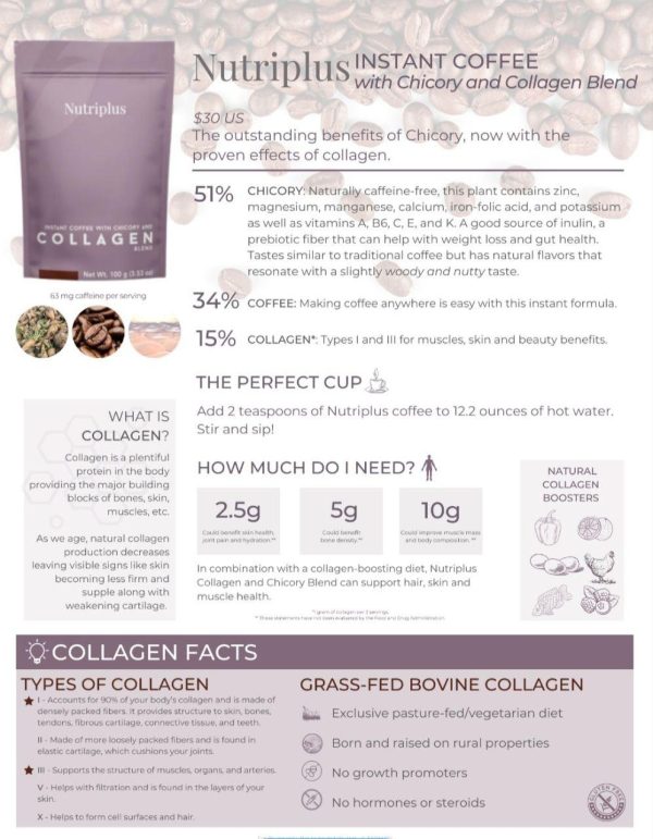 Nutriplus Instant Coffee Chicory & Collagen Blend by Farmasi