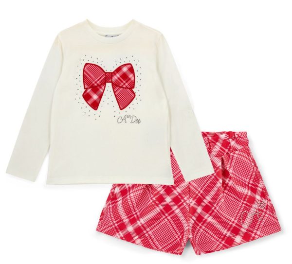 ADee W251508 Lexi Check Bow Shorts Set Preorder