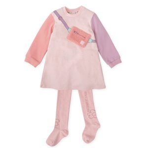 Agatha Ruiz by Tutto Piccolo 8237 Winter Pink Dress & Tights Set Preorder Due 31/08