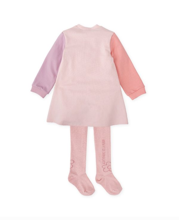 Agatha Ruiz by Tutto Piccolo 8237 Winter Pink Dress & Tights Set Preorder Due 31/08 - Image 3