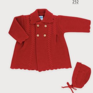 Sardon 252 Winter Knitted Coat & Hat in Pink or Red Preorder 31/08