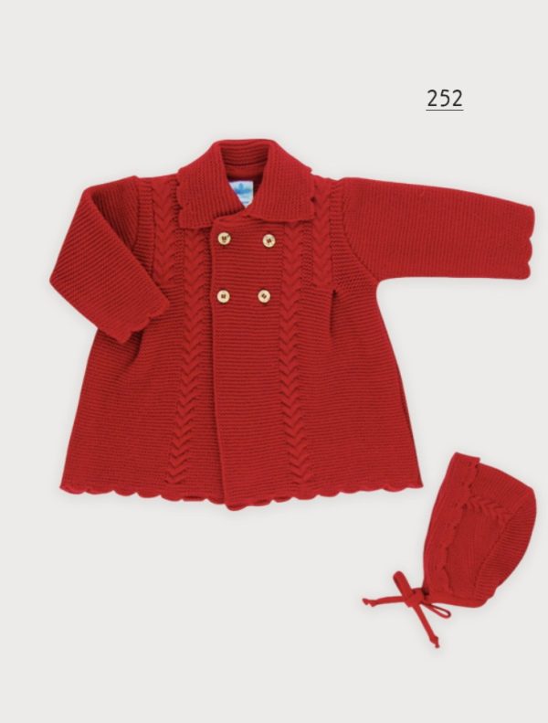 Sardon 252 Winter Knitted Coat & Hat in Pink or Red Preorder 31/08