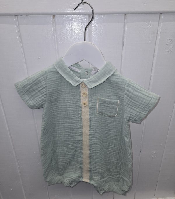 Pastels & Co PA-207C Justin Sage Summer Romper Sizes 6M - 18M