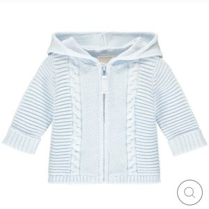 Emile et Rose 9288 Norris Baby Blue Cable Knit Zip Jacket Preorder 31/08