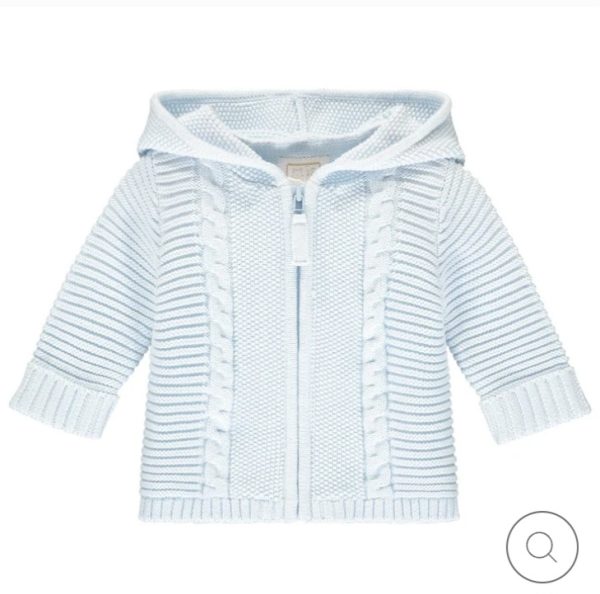 Emile et Rose 9288 Norris Baby Blue Cable Knit Zip Jacket Preorder 31/08