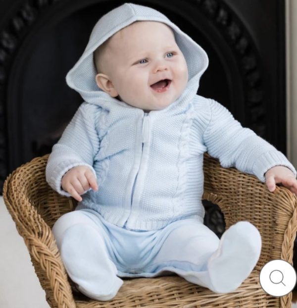 Emile et Rose 9288 Norris Baby Blue Cable Knit Zip Jacket Preorder 31/08 - Image 2