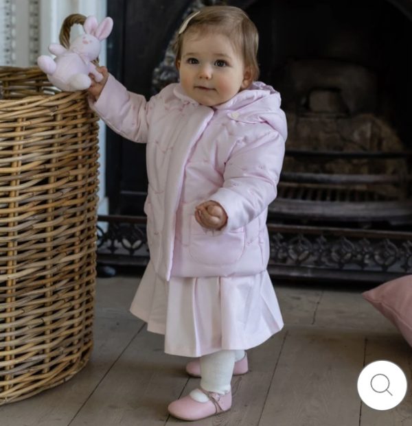 Emile et Rose 9377 Carly Baby Pink Flowers Microfibre Jacket with Mitts Preorder 31/08 - Image 2